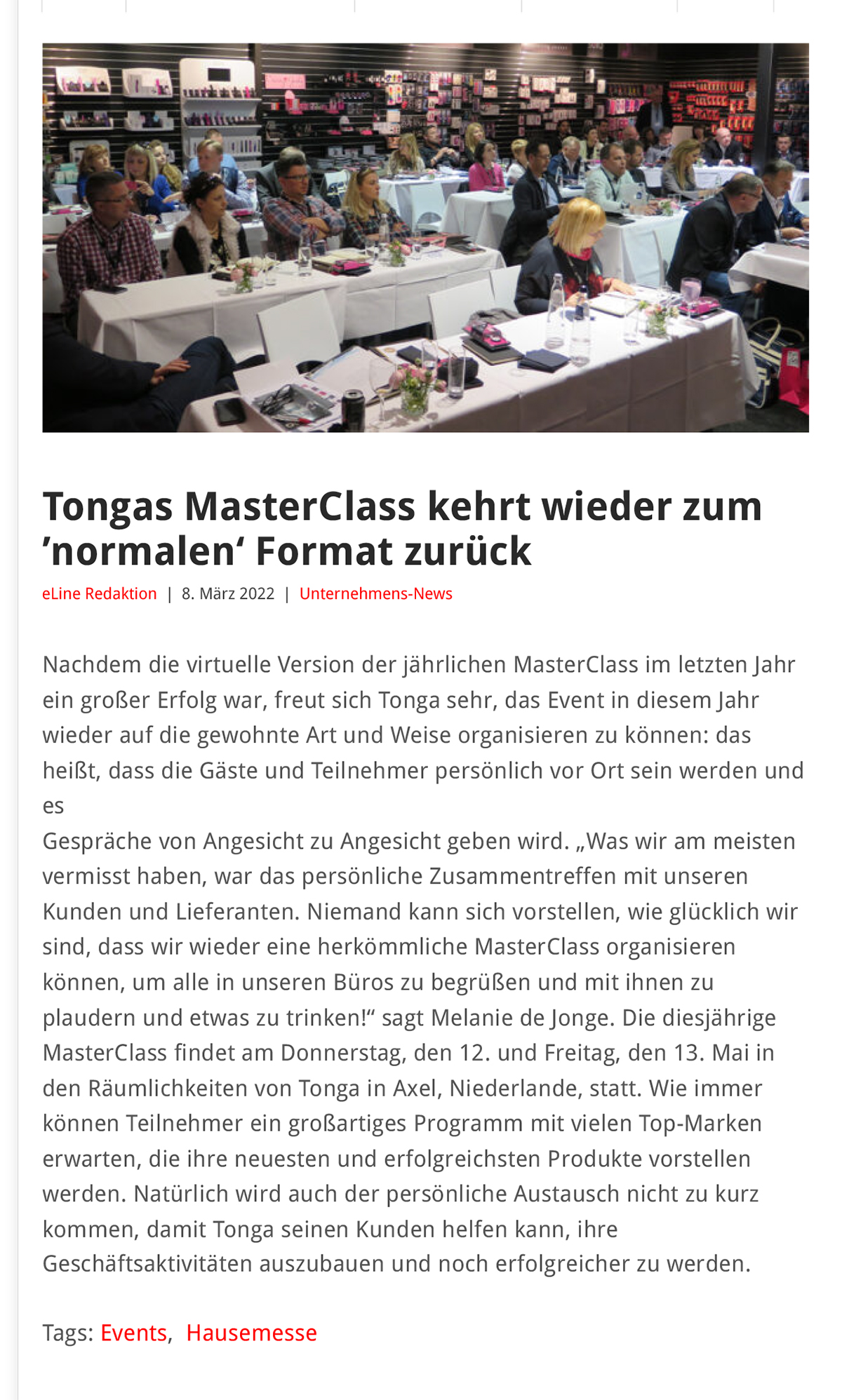 2022-03 eLine Online - Tongas MasterClass
